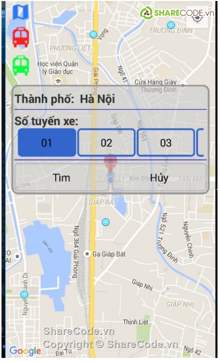 tìm bus,full code + báo cáo,code ứng dụng